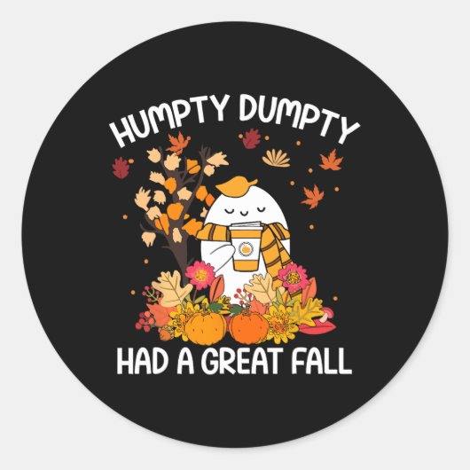 Humpty Funny Dumpty hatte einen großen Fall glückl Runder Aufkleber (Vorderseite)
