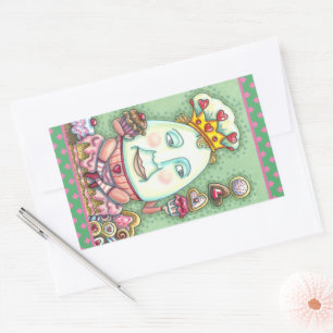 HUMPTY KING OF HEARTS AND CONFEKECTS, VALENTINE RECHTECKIGER AUFKLEBER