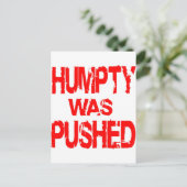 Humpty wurde gepuscht postkarte (Stehend Vorderseite)