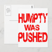 Humpty wurde gepuscht postkarte (Vorne/Hinten)