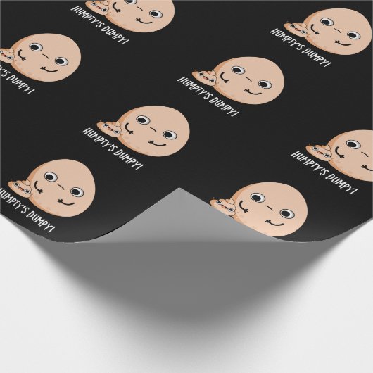 Humpty's Dumpy Funny Egg Kack Pun Dark BG Geschenkpapier (Ecke)