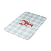 Humster Blue Gingham Karo Coastal Badematte (Schrägansicht)