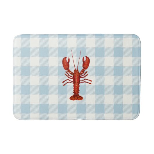 Humster Blue Gingham Karo Coastal Badematte (Vorderseite)