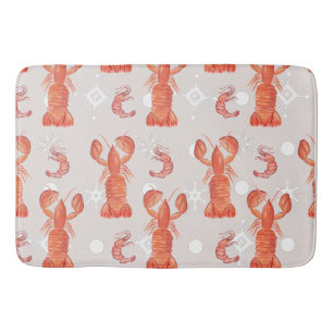 Humster Crustacean Watercolor Schneeflockenmuster Badematte