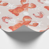 Humster Crustacean Watercolor Schneeflockenmuster Geschenkpapier (Ecke)
