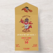 Humster Mobster 🦞 Funny Cartoon Gangster All In One Einladung (Innen Boden)