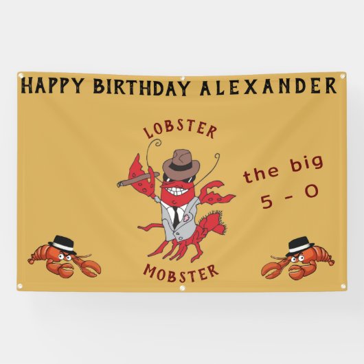 Humster Mobster 🦞 Funny Cartoon Gangster Banner (Horizontal)