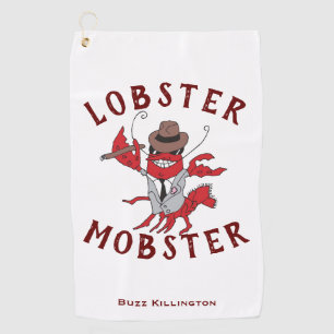Humster Mobster 🦞 Funny Cartoon Gangster Golfhandtuch