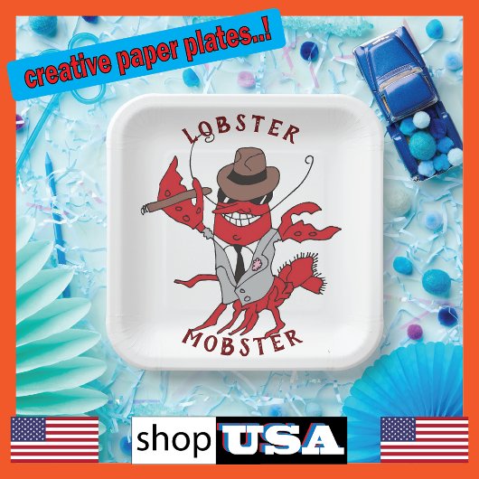 Humster Mobster 🦞 Funny Cartoon Gangster Pappteller
