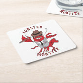 Humster Mobster 🦞 Funny Cartoon Gangster Rechteckiger Pappuntersetzer (angewinkelt)