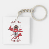 Humster Mobster 🦞 Funny Cartoon Gangster Schlüsselanhänger (Rückseite)