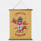 Humster Mobster 🦞 Funny Cartoon Gangster Wandteppich Mit Holzrahmen (Vorderseite)