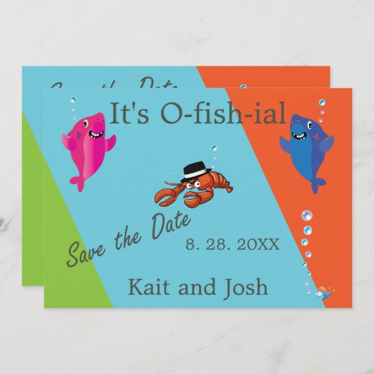 Humster Mobster Wedding Fish Theme Einladung (Vorne/Hinten)