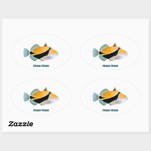 Humu Humu Fish Ovaler Aufkleber (Blatt)