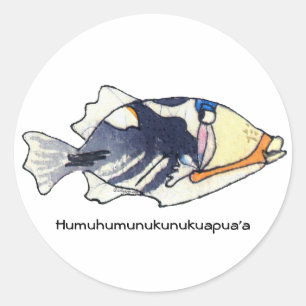 Humuhumunukunukuapua'a Fisch-Aufkleber Runder Aufkleber