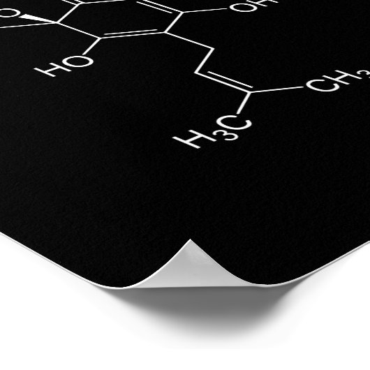 Humulone Molecule Geeky Beer Brewing Science Poster (Ecke)