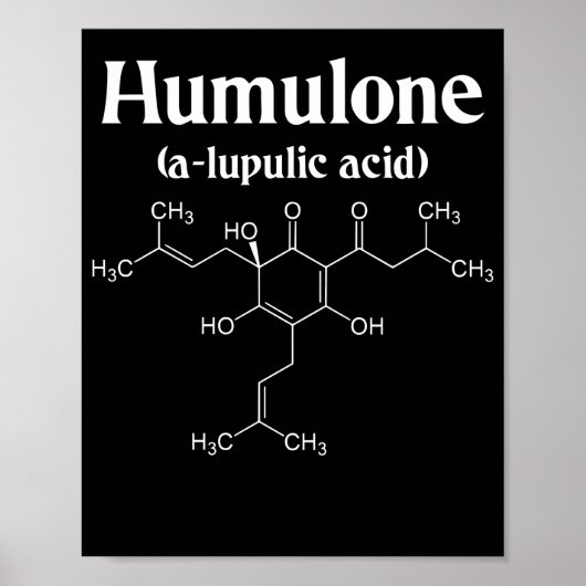 Humulone Molecule Geeky Beer Brewing Science Poster (Vorne)