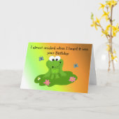 Humurer Cartoon Frog Birthday Karte (Gelbe Blume)