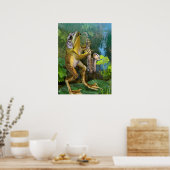 Humurer Frog Plying Saxophon Poster (Küche)