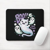 Humurer Ghost Cat Boo Kitty Halloween Mousepad (Mit Mouse)