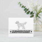 Humurer Goldendoodle Postkarte (Stehend Vorderseite)