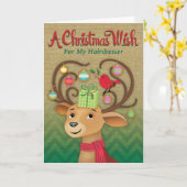 Humurer Haartrockner Burlap Red Zickzack Reindeer Karte (Gelbe Blume)