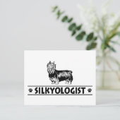 Humurer Silky Terrier Postkarte (Stehend Vorderseite)