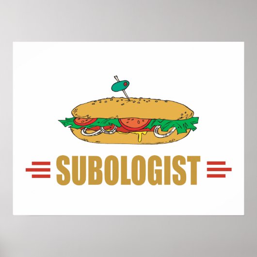 Humurer Sub Sandwich Hoagie Lover Poster (Vorne)