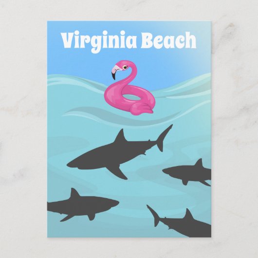 Humurer Virginia Beach Shark Postkarte (Vorderseite)