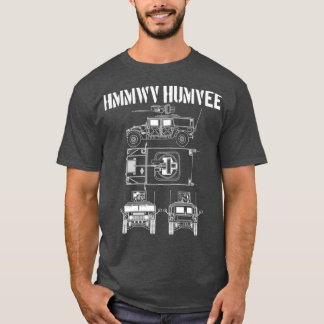 Humvee Military Combat Vehicle Schematic HMMWV Hum T-Shirt