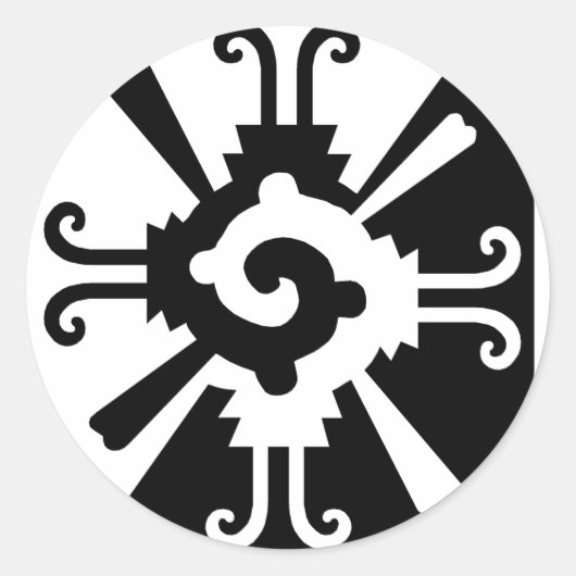 Hunab Ku-Black und White Runder Aufkleber (Vorderseite)