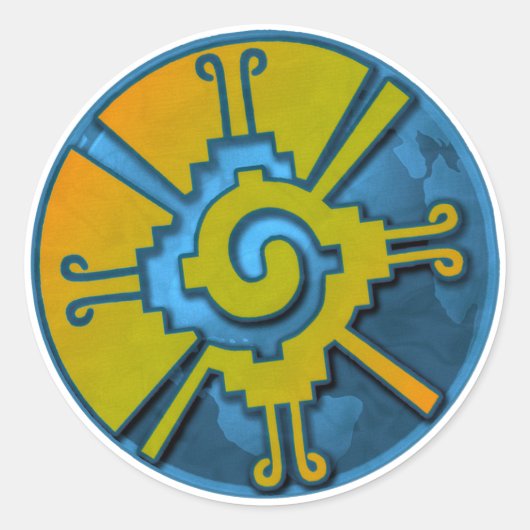 Hunab Ku Earth Runder Aufkleber (Vorderseite)