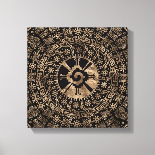 Hunab Ku Gold auf schwarz Leinwanddruck (Vorderseite)