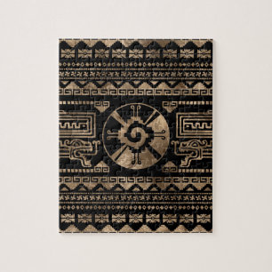 Hunab Ku Gold auf Schwarzem Puzzle