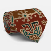 Hunab Ku Gold rot und aquamarin Krawatte (Gerollt)