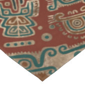 Hunab Ku Gold rot und aquamarin Tischdecke (Schrägansicht)