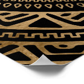 Hunab Ku Mayan Symbol Schwarz und Gold Poster (Ecke)