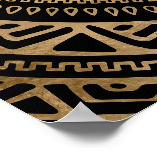 Hunab Ku Mayan Symbol Schwarz und Gold Poster (Ecke)