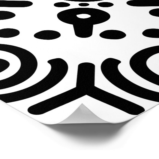 Hunab Ku Mayan Symbol schwarz-weiß #3 Poster (Ecke)