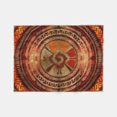 Hunab Ku Mayasymbol brannte Orange und Gold Fleecedecke (Vorderseite (Horizontal))