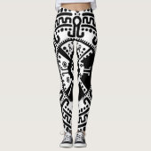 Hunab Ku Mayasymbol Schwarzweiss-#3 Leggings (Vorderseite)