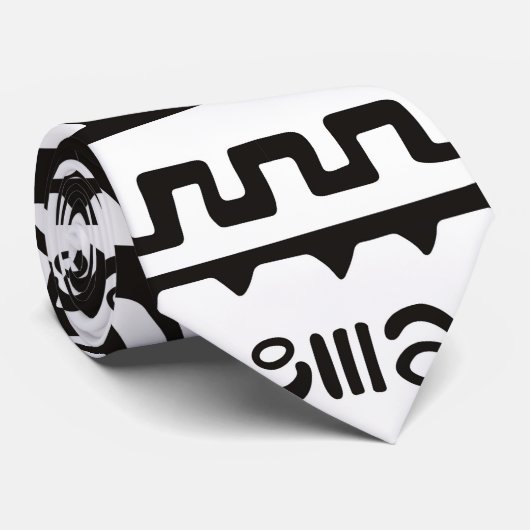 Hunab Ku Mayasymbol Schwarzweiss Krawatte (Gerollt)