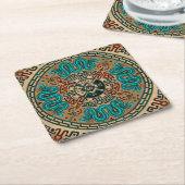 Hunab Ku mit doppelter vorangegangener Schlange - Rechteckiger Pappuntersetzer (angewinkelt)