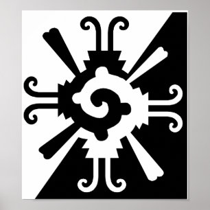 Hunab Ku-Schwarz und Weiß Poster