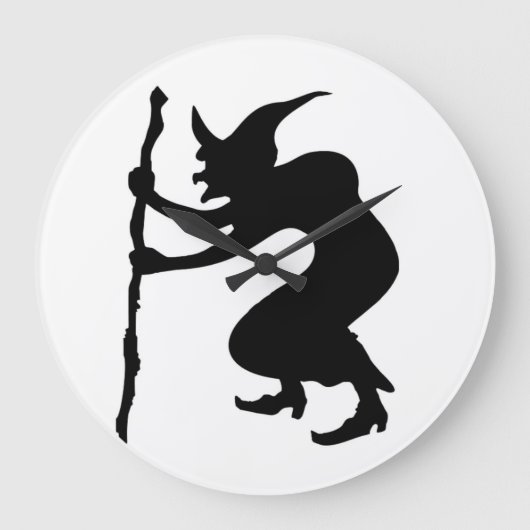 HUNCHBACK HALLOWEEN WITCH GROßE WANDUHR (Vorderseite)