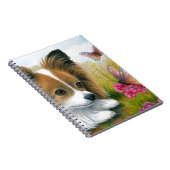Hund123 Papillon Hund mit Schmetterlingen Notizblock (Rechte Seite)