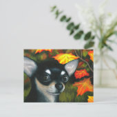 Hund 101 schwarz Chihuahua Postkarte (Stehend Vorderseite)