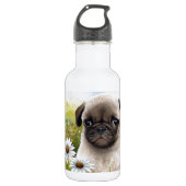 Hund 114 Welpe Mops Trinkflasche (Vorderseite)