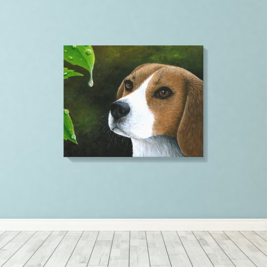 Hund 116 Beagle Starke Leinwand (Insitu (Holzboden))