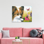 Hund 123 Papillon Hund mit Schmetterlingen Leinwanddruck (Insitu (Wohnzimmer))